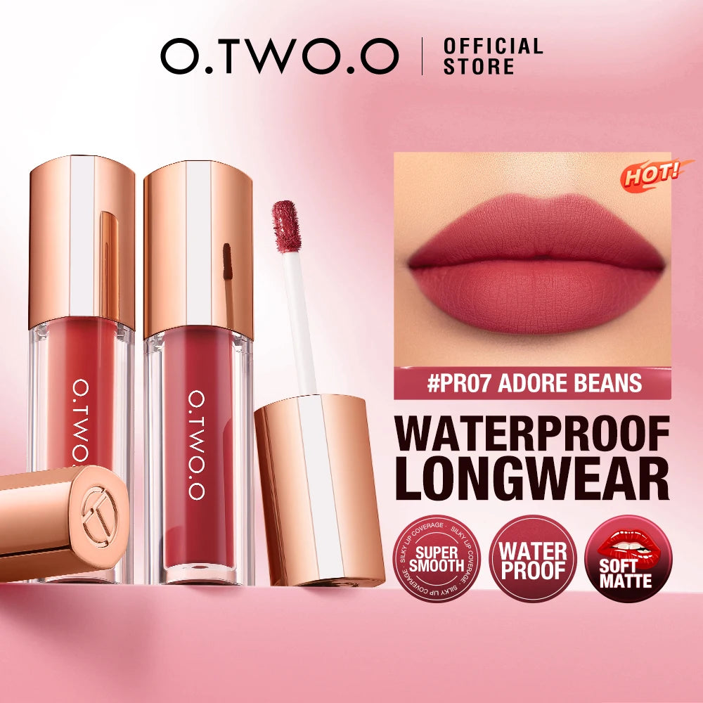 O.TWO.O Matte Lip Glaze | 24H Waterproof Color-Locking Lip Tint