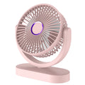 Portable USB Rechargeable Desk Fan 3 Speed Adjustable Rotation Quiet Brushless Motor Mini Cooling Fan For Home Office Outdoor Oasis Select Pink