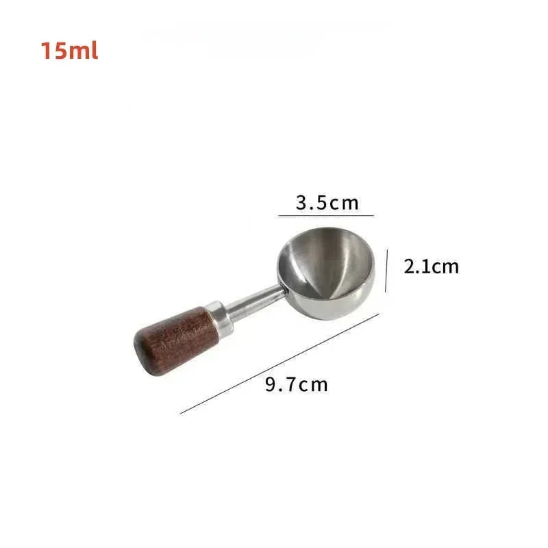 Wooden Measuring Spoon Scoop with Long Handle Bar Kitchen Household Tools High Baking Tool Coffee Powder Measuring Spoon Oasis Select Silver-short-15ml