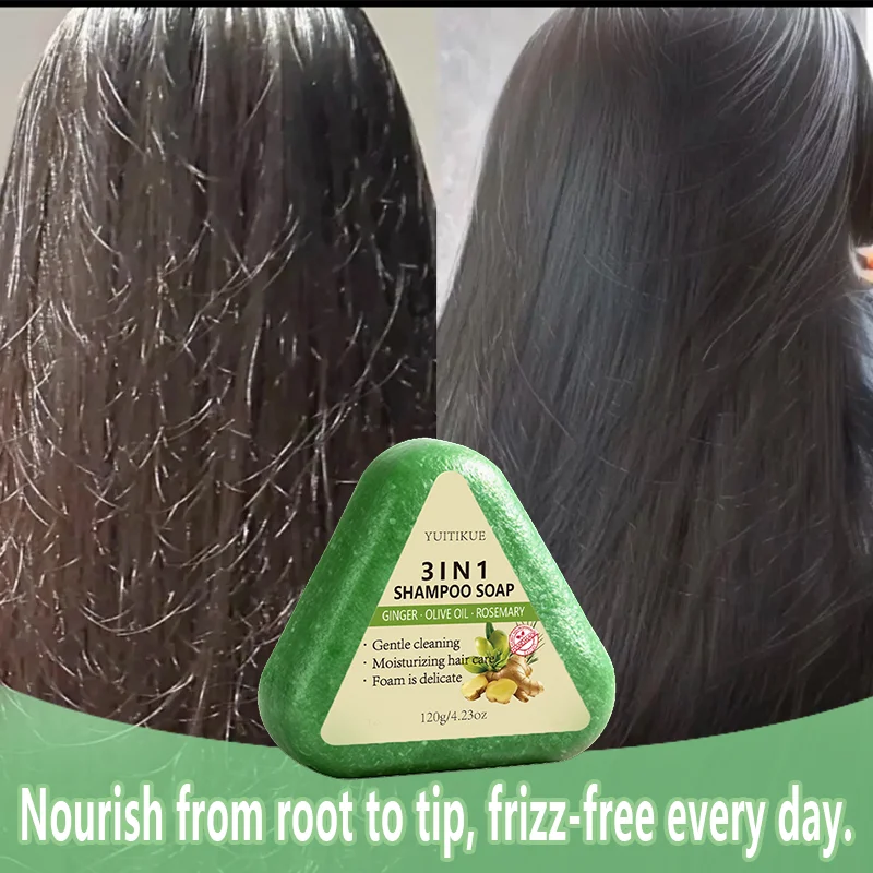 YUITIKUE Ginger 3IN1 Shampoo Bar - Moisturize Hair, Delicate Foam, Natural Care for Shiny Healthy Hair 120g Oasis Select