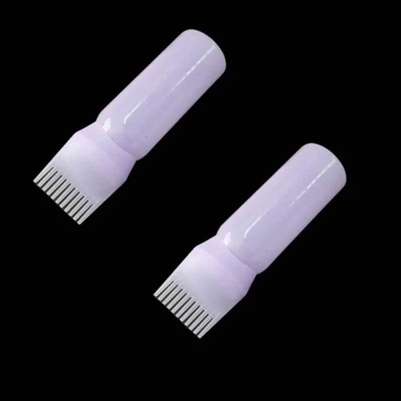 1/2/4pcs Hair Dye Refillable Bottle Comb Professional Salon Hair Oil Applicator Bottles Plastic Dispensing Hairdressing Styling Oasis Select 2pcs purple