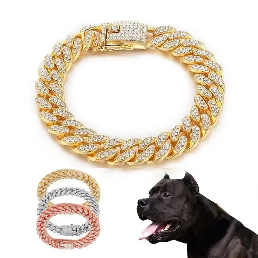 Rhinestone Dog Jewelry Necklace | Jeweled Pet Chain Collar Pet Jewelry Collar Oasis Select