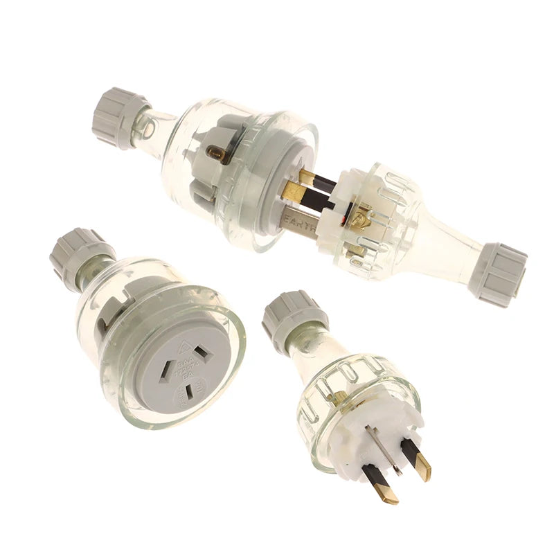 1Pc SAA Rewirable Plug Socket Australian Male Plug Female Socket 3 Prong Electrical Socket Grounded Rewire Socket DIY Assembled Oasis Select