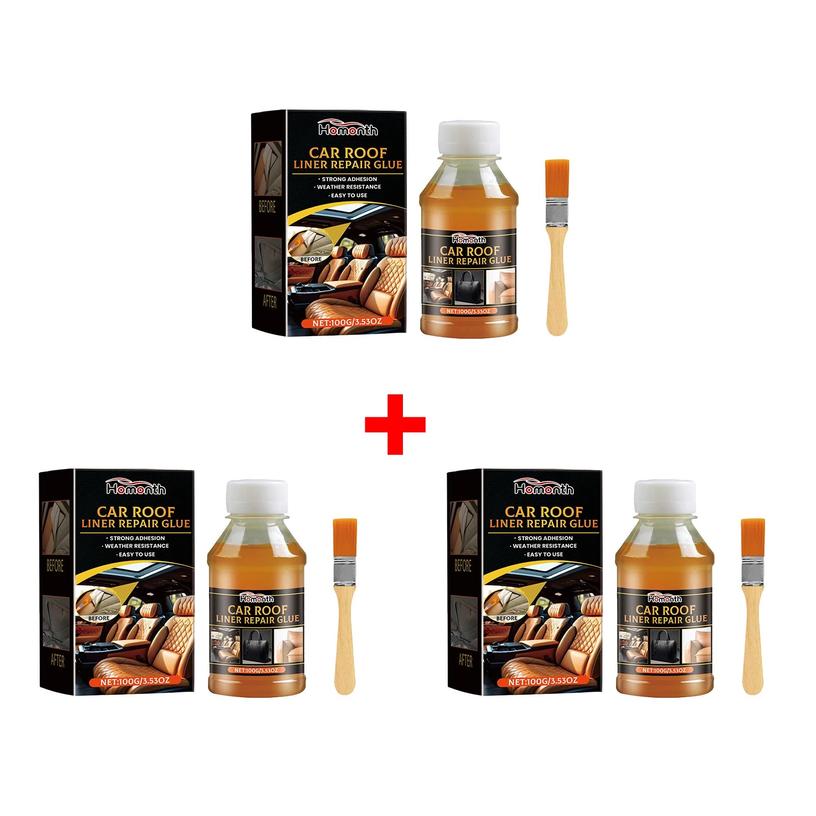 Car Roof Liner Adhesive Car Roof Fabric Glue Auto Front Rear Window Edge Sealing Strips Waterproof Dustproof Protector Oasis Select 3pcs