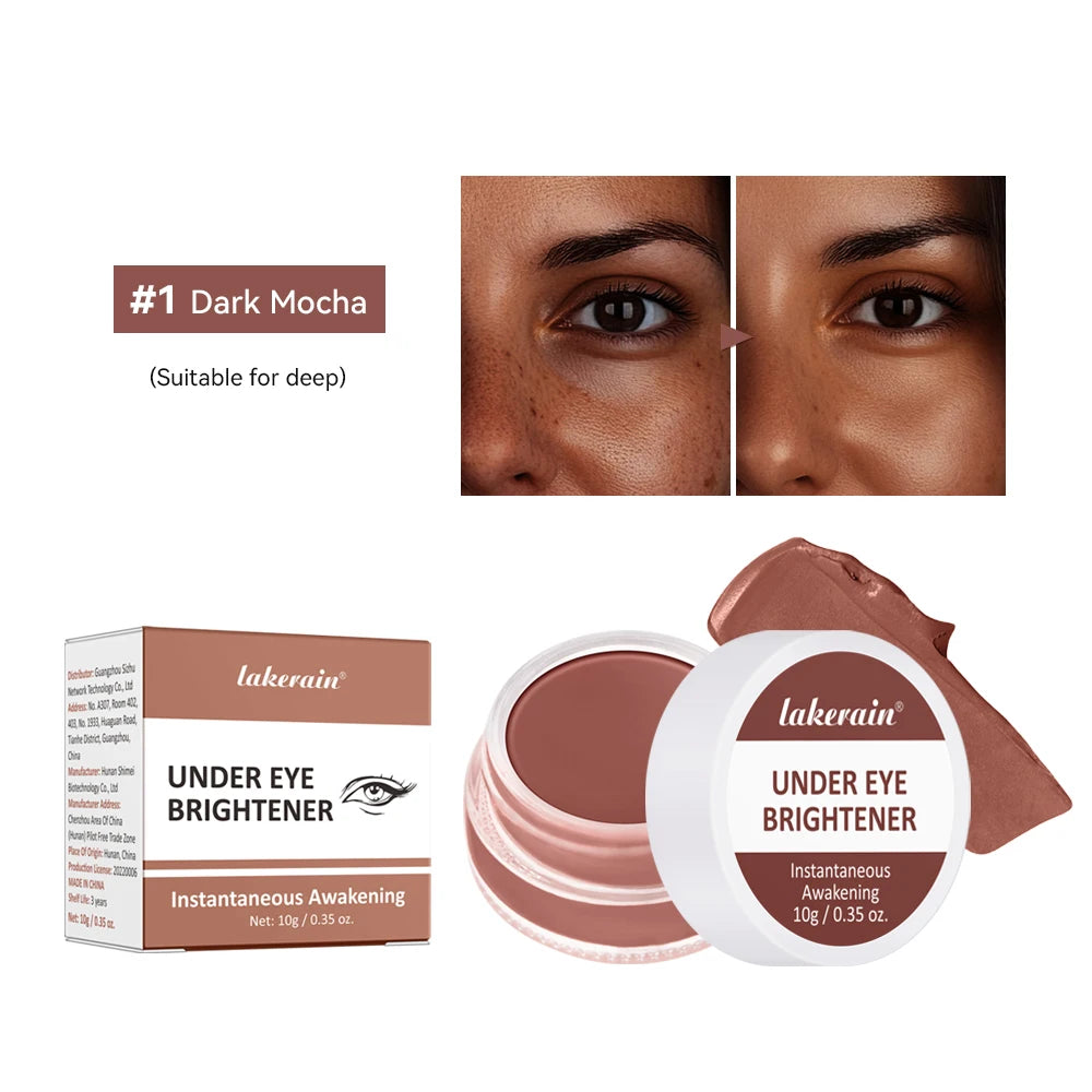 Lakerain Under Eye Brightener Hydrating Concealer Cream Medium Correction for All Skin Types Conceal and Brighten Dark Circles Oasis Select mocha