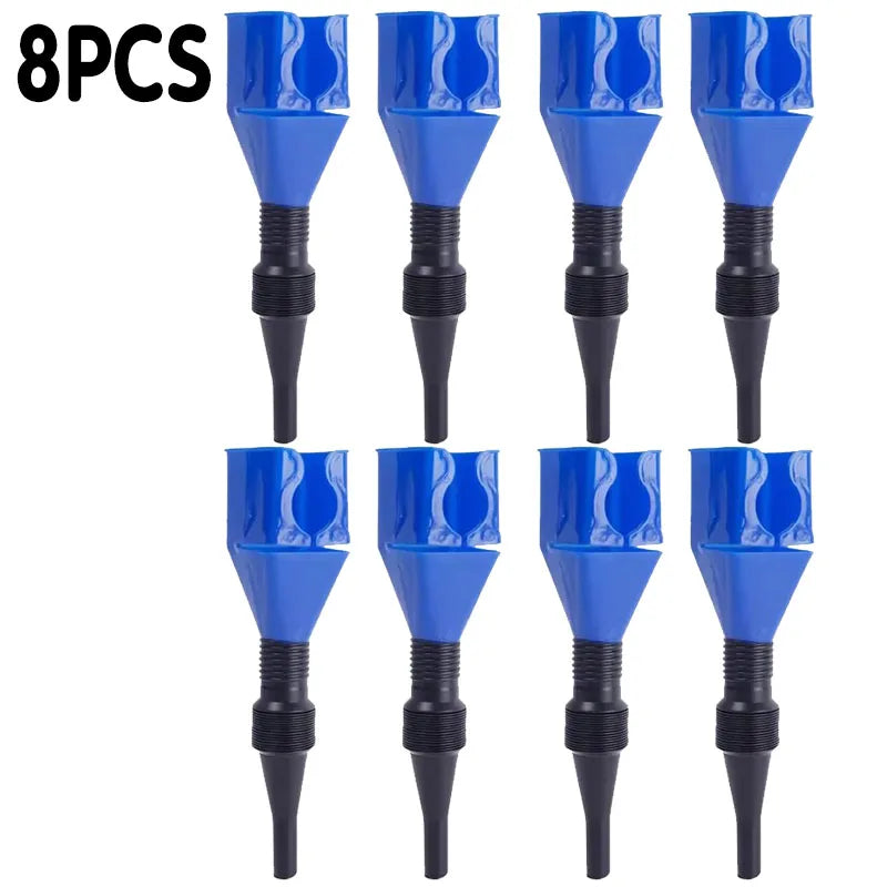 1-8Pcs Car Refueling Funnel, Gasoline Folding Engine Oil Funnel Tool, Plastic Funnel, Car Motorcycle Refueling Tool, Auto Parts Oasis Select 8PCS