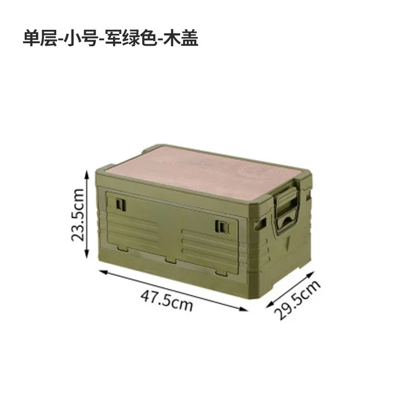 Multi-functional Outdoor storage box Household dustproof portable foldable large camping side door storage box Car finishing box Oasis Select 1st Small Green