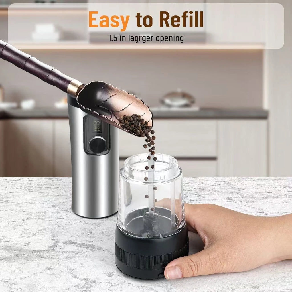 Electric Salt & Pepper Grinder Set – Rechargeable LED Indicator