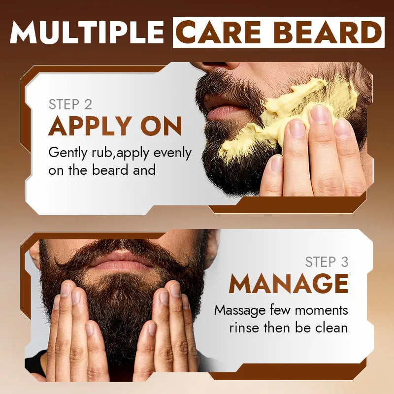 Men's Sandalwood Beard Care Balm Tame Unruly Hairs, Deeply Cleanse & Moisturize Dry Beards, Promote Healthie Thicker Facial Hair Oasis Select