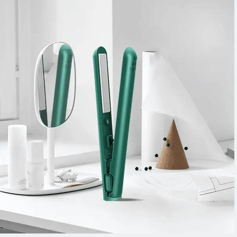 2-in-1 Mini Curling Iron & Straightener | Portable Travel 2-in-1 Hair Styler Oasis Select