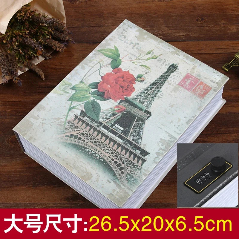 Simulation Book Coin Bank Paper Money Password Box Children Safe Book Storage Box Desktop Storage Box Oasis Select password 9