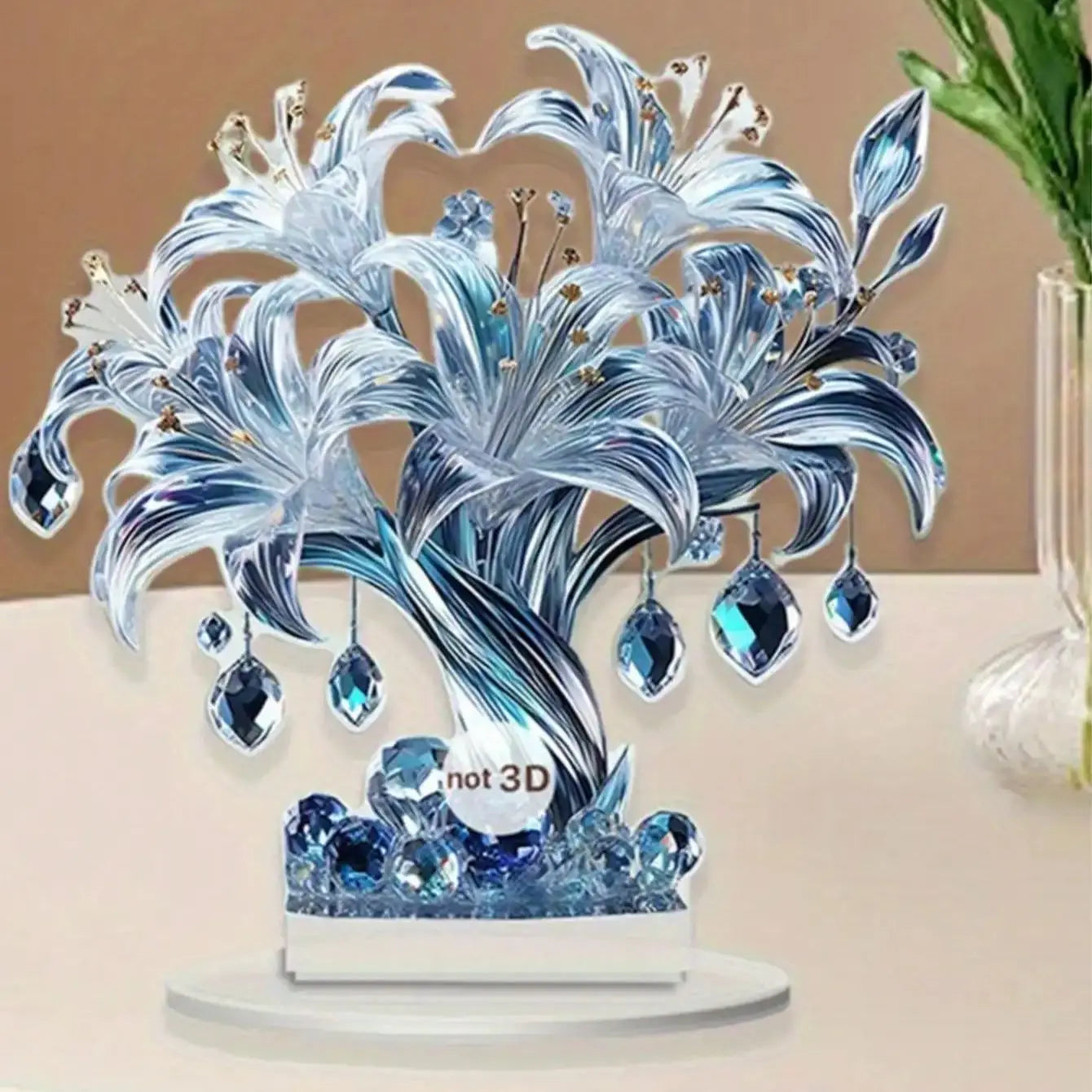 1pcs Table Crystal Flower Decoration - Modern Desktop Centerpiece, Suitable for Living Room and Office Decora Oasis Select