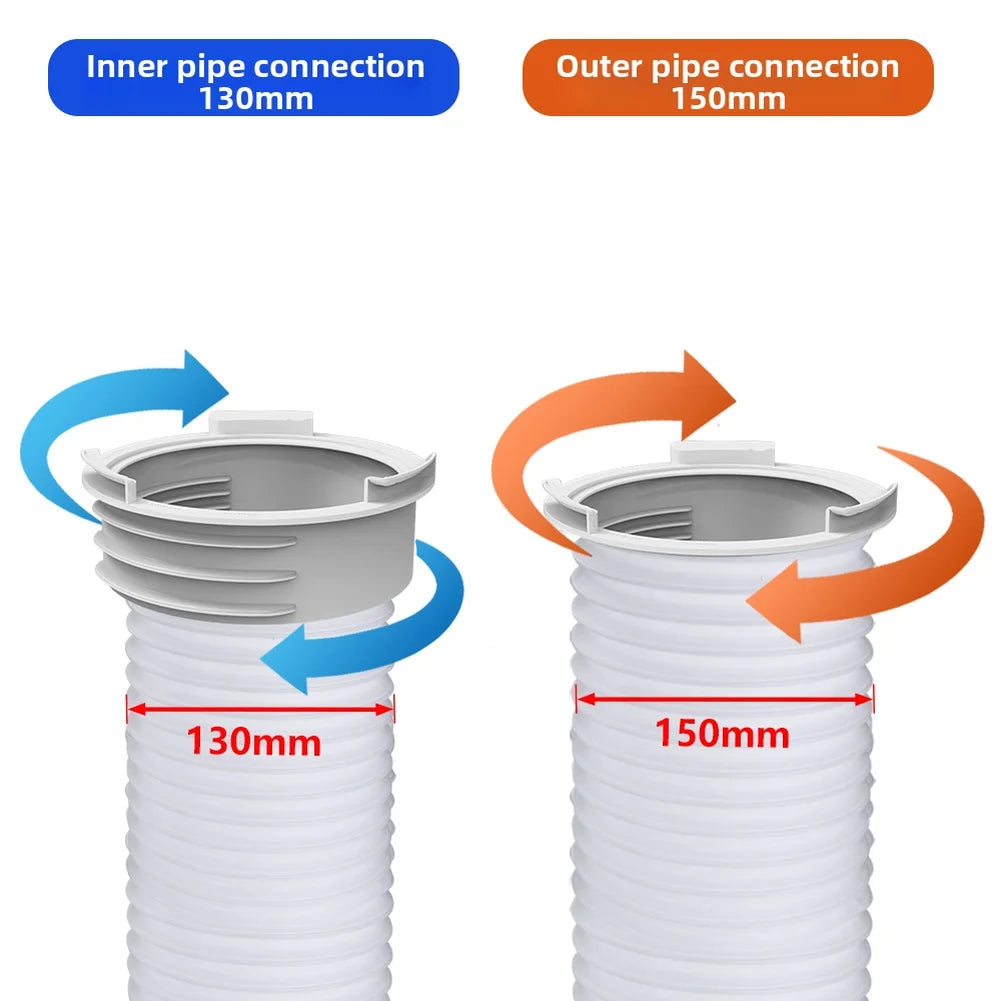 PVC A/C Exhaust Hose Connector – 130mm & 150mm Compatible