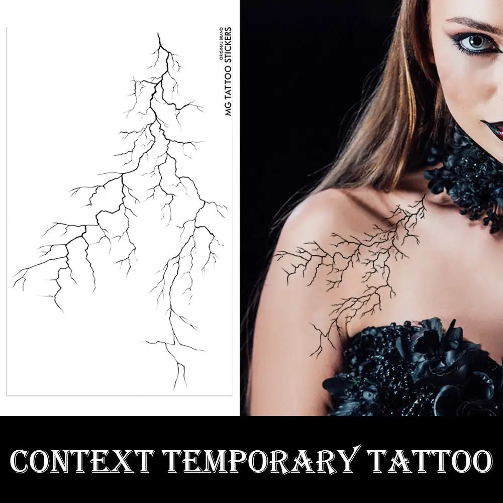 Black Vein Lightning Temporary Tattoo – Waterproof Goth Style Temporary Tattoo Oasis Select