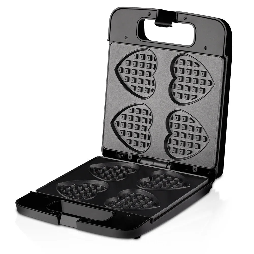 Heart Shaped Waffle Maker 1400W Nonstick Electric Waffle Machine Makes 4 Heart Shaped Waffles for Home Breakfast Snacks Oasis Select silver black AU