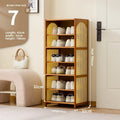 Simple shoe cabinet home door multi-layer baffle shoe rack corridor entrance economical home storage simple shoe cabinet Oasis Select Brown 7-42