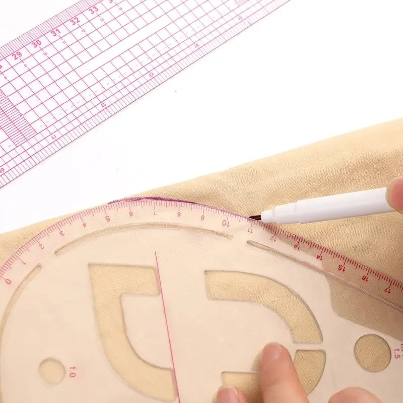 6PCS French Curve Ruler Soft Patchwork Ruler Measure Tailor Ruler Drawing Template DIY Sewing Accessories Tool Kit Oasis Select