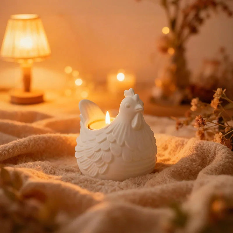 DIY 3D Little Chicken Candle Holder Epoxy Resin Mold, Plaster Hen Decoration, Candle Holder Silicone Mold, Desktop Storage Oasis Select