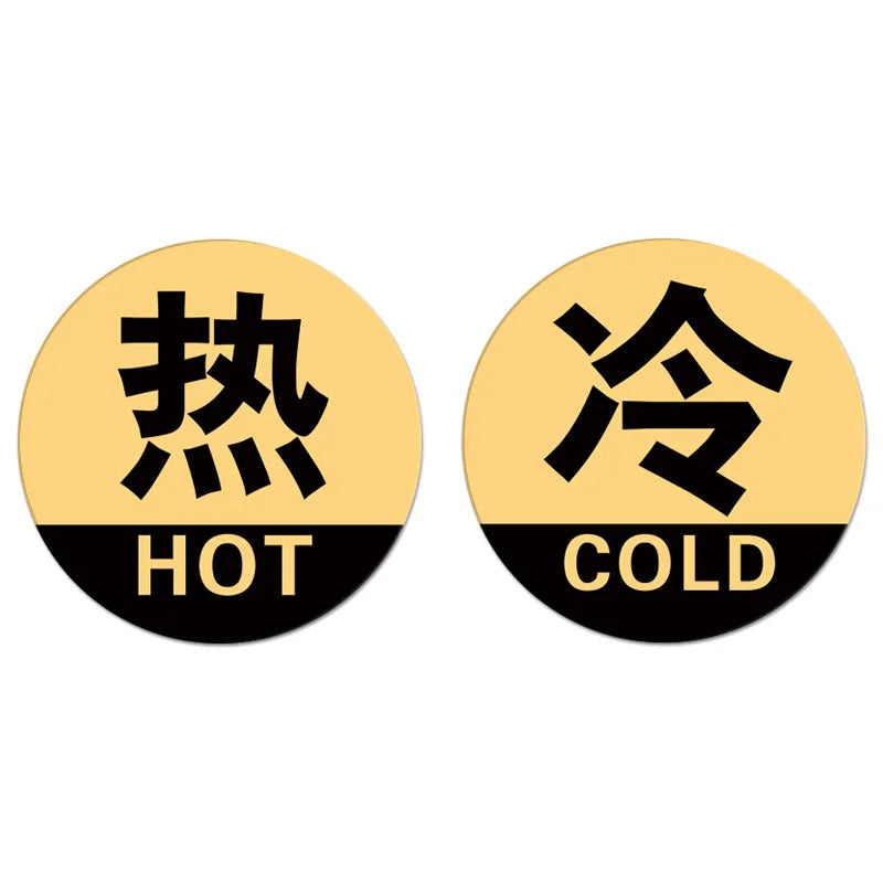 Hot and Cold Signs Round Universal Easy to Use Sticker Self-adhesion Water Signs Label for Kitchen Bathroom Faucets Sink Oasis Select