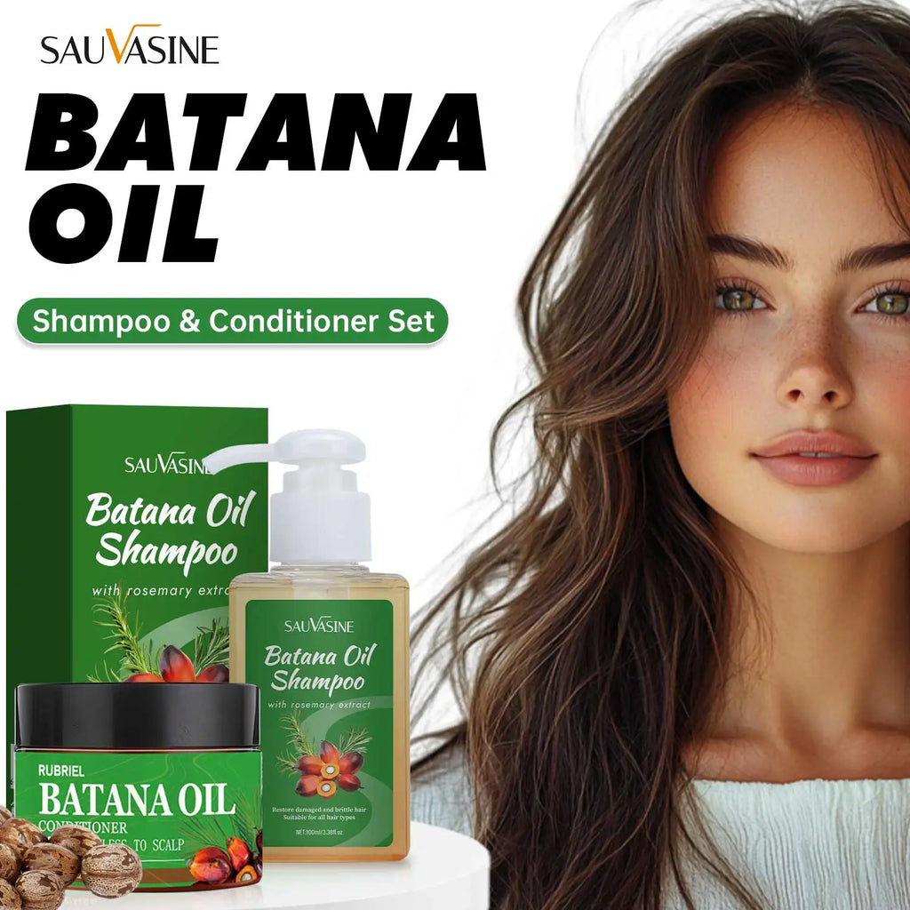 120g Batana Oil Shampoo & Conditioner Set Strengthens Hair Roots Repairs damaged Hair Deeply Nourishment Smooth Hair Conditioner Oasis Select