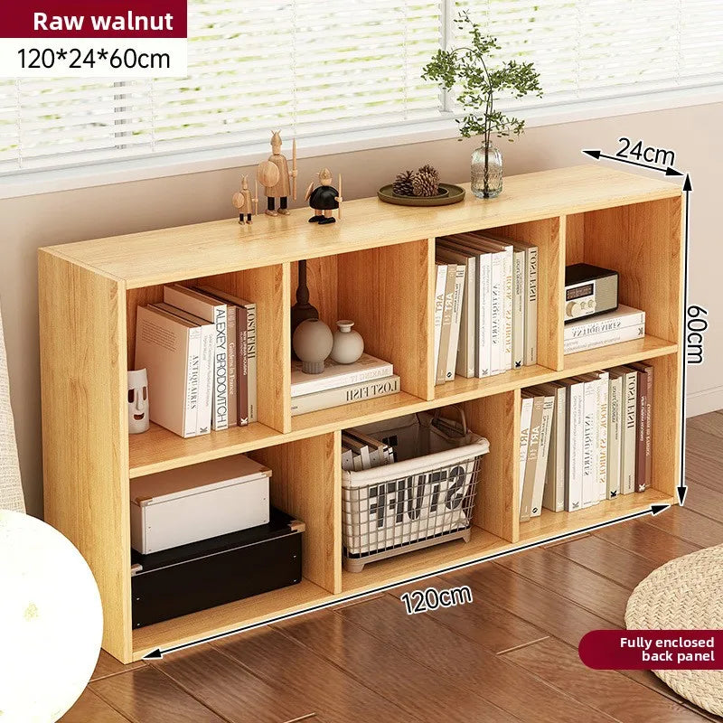 Bookshelf Bookcase Floor Shelf Home Living Room Study Combination Locker Bedroom Low Cabinet Oasis Select Log color 120-24-60