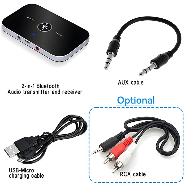 Upgraded Bluetooth 5.3 Audio Transmitter Receiver RCA 3.5mm AUX Jack USB Dongle Music Wireless Adapter For Car PC TV Headphones Oasis Select