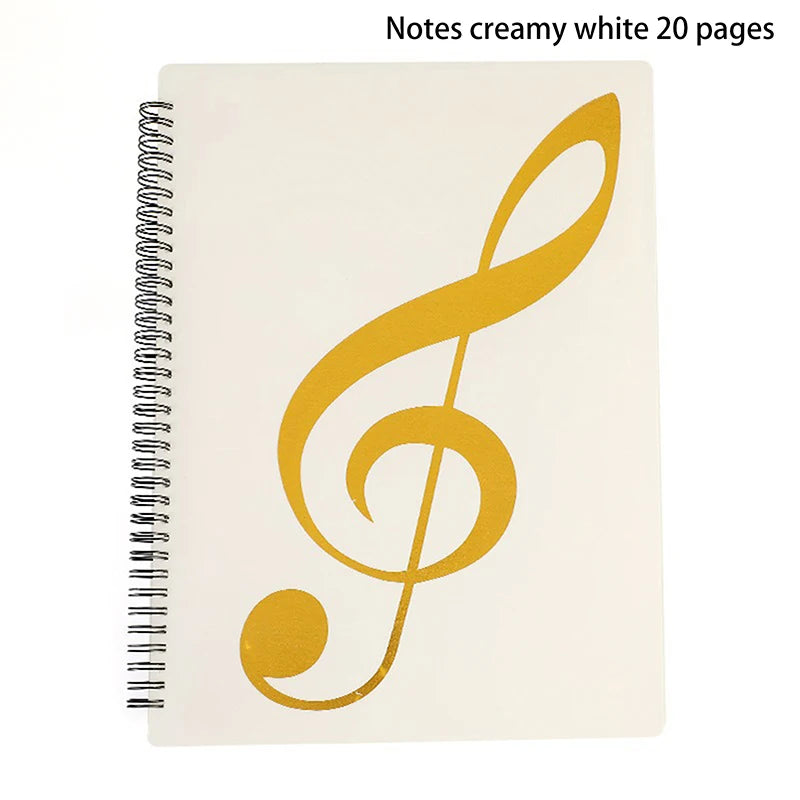 New Flexible 20 Pages Piano Music Score Folder A4 Music Book Clip Sheet Note Folder Piano Paper Sheets Music Binder For Practice Oasis Select 33cm white