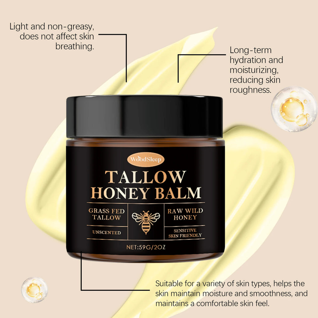 WOODSLEEP Tallow Honey Balm – Moisturizing Face Hand Body Balm Moisturizing Body Balm Oasis Select