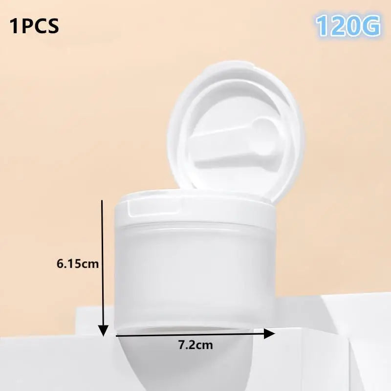 50/120g Flip Cover With Spoon Or Tweezers Refillable Bottles Empty Pot Travel Face Cream Lotion Cosmetic Cotton Makeup Jar Oasis Select 120G