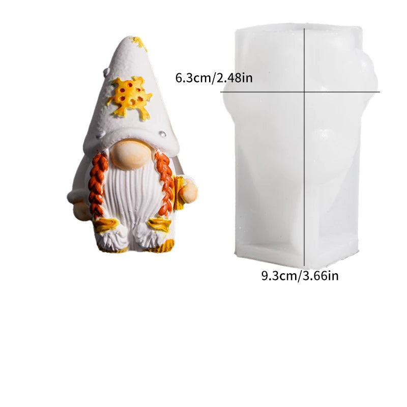 Christmas Gnome Mold Christmas Gnome Figurine Handmade Ornament Santa Claus Candle Silicone Mold Oasis Select C