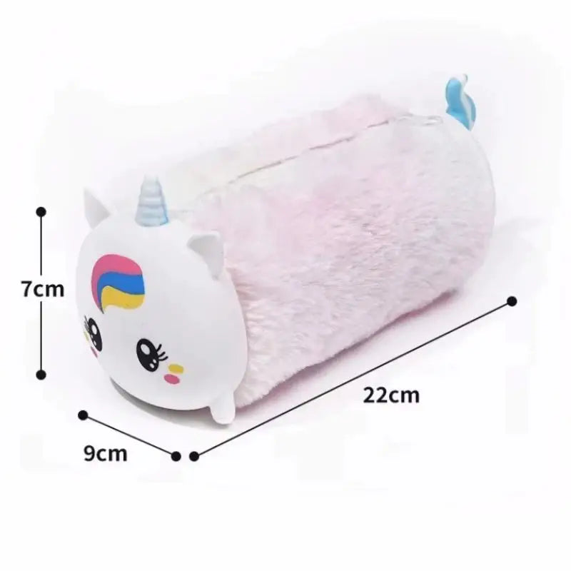 Cute Cartoon Plush Pencil Case Multi-function Storage Large-capacity Stationery Box Cosmetic Bag Oasis Select A3