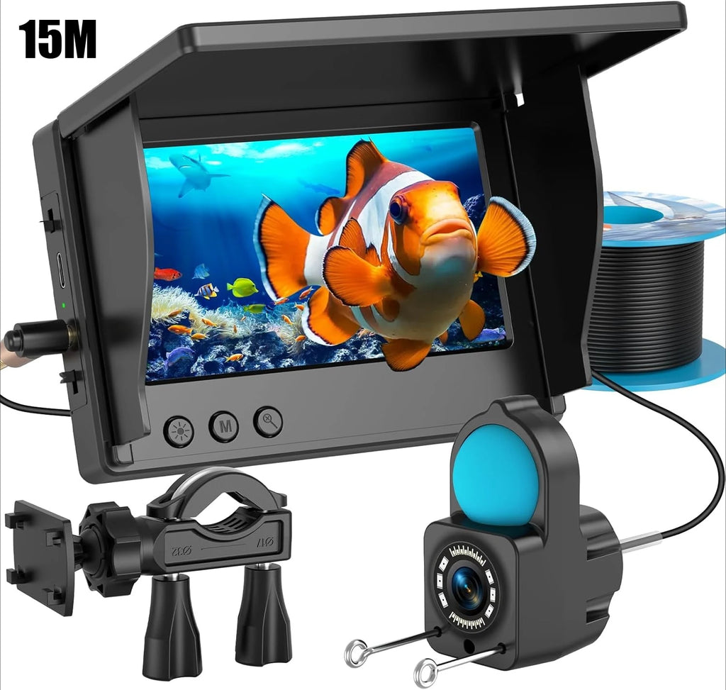 Portable Fish Depth Finder Water Handheld 1080P 4.3 Inch LCD Fish Finder Waterproof Underwater Fishing Camera With Night Vision Oasis Select 15M