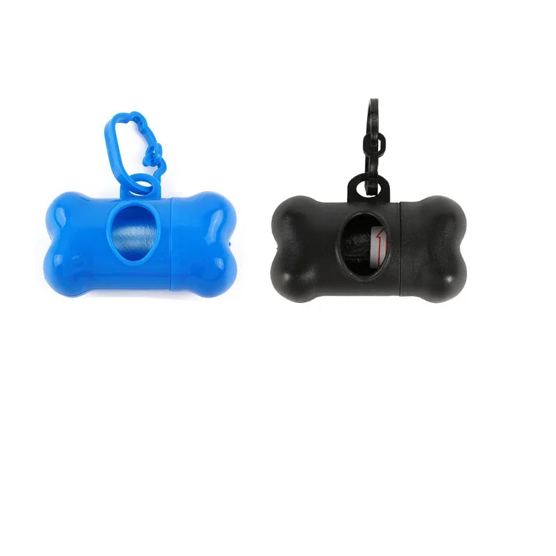 1/2/3/4/10pcs Bone Shaped Pet Garbage Bag Dispenser for Dogs Carrying Cleaning Supplies When Going Out Oasis Select blue - black