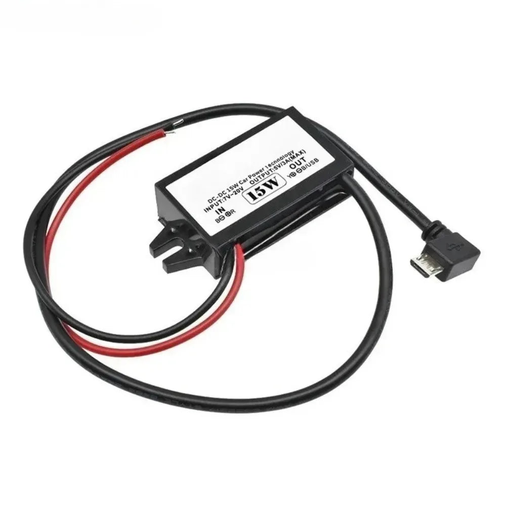 12V24V to 5V 3A Power Supply Module Male Female USB Adapter Mini USB Micro USB Adapter DC-DC Step Down Buck Converter for Car Oasis Select