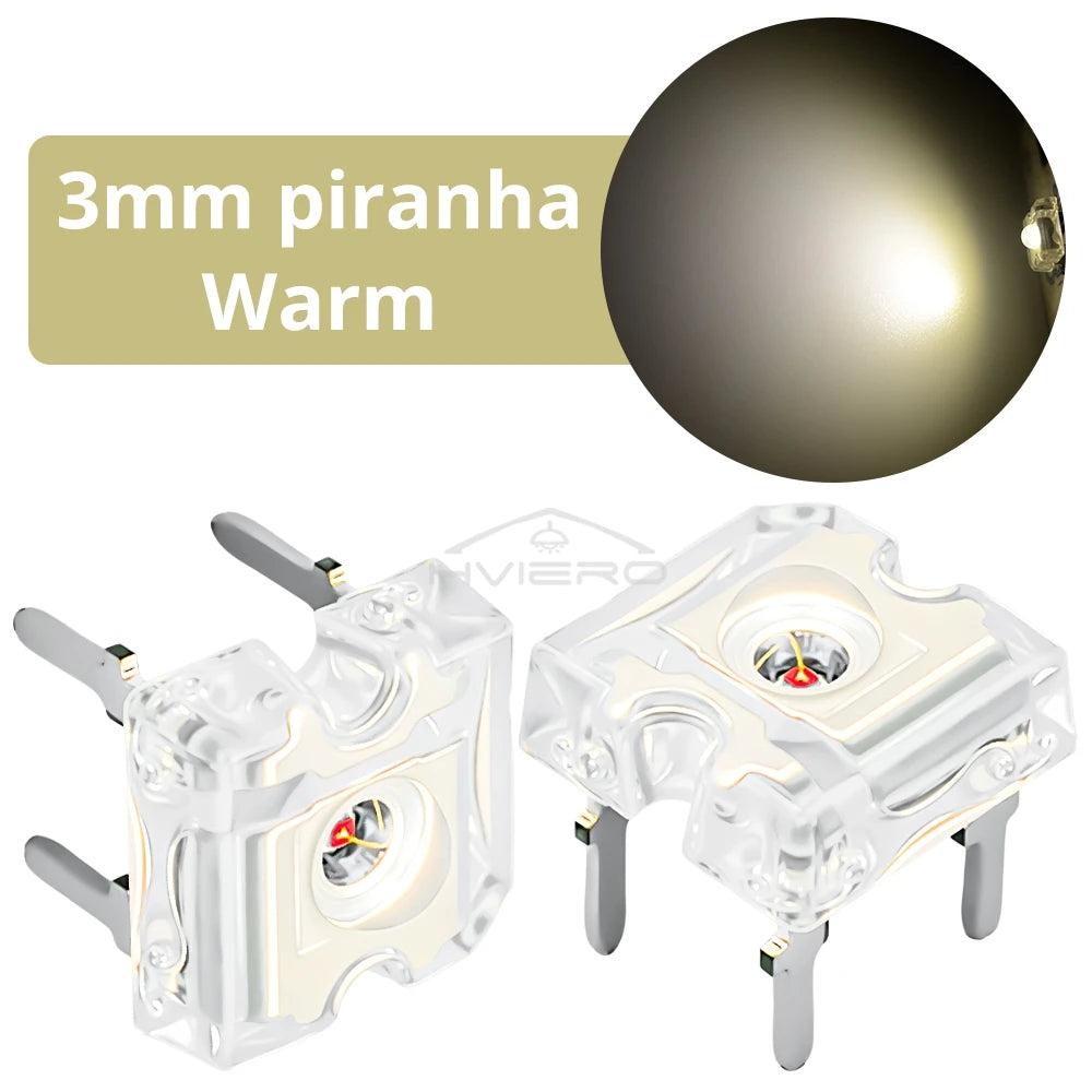 3mm Piranha Super Flux LED Diodes 100–1000pcs | Multi-Color