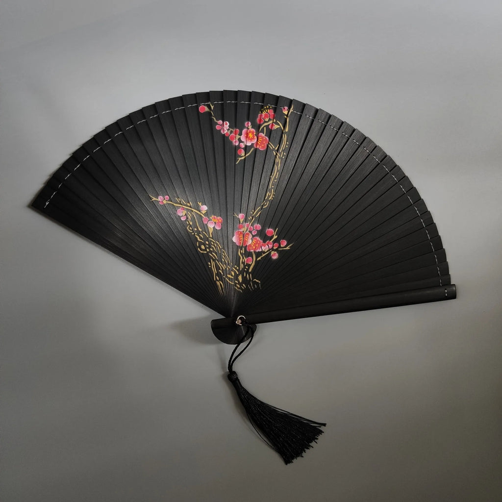 All bamboo spray painting fan high-end fine painting dance fan hollow carving folding fan Oasis Select 1