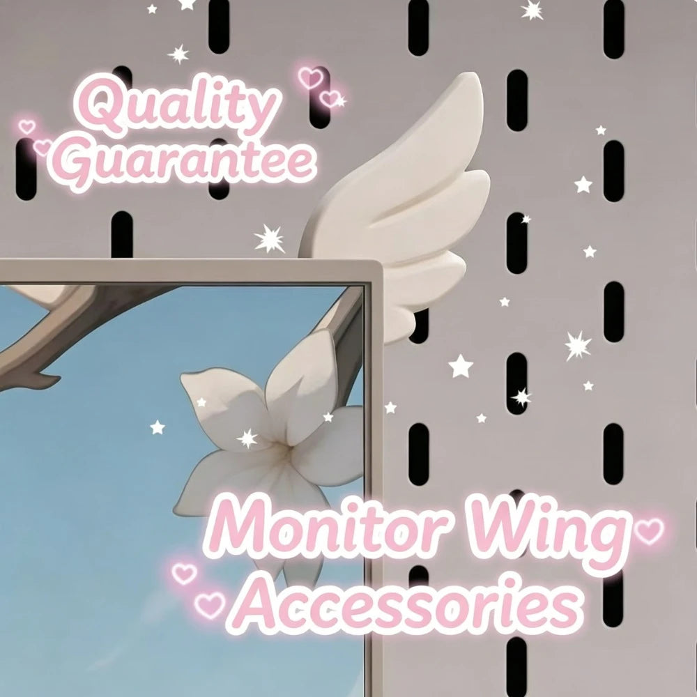 3D Printed Pink Wing Decor Ornaments Cute Monitor Side Decoration Exquisite E-sports Room Accessories Novelty Holiday Gifts Oasis Select