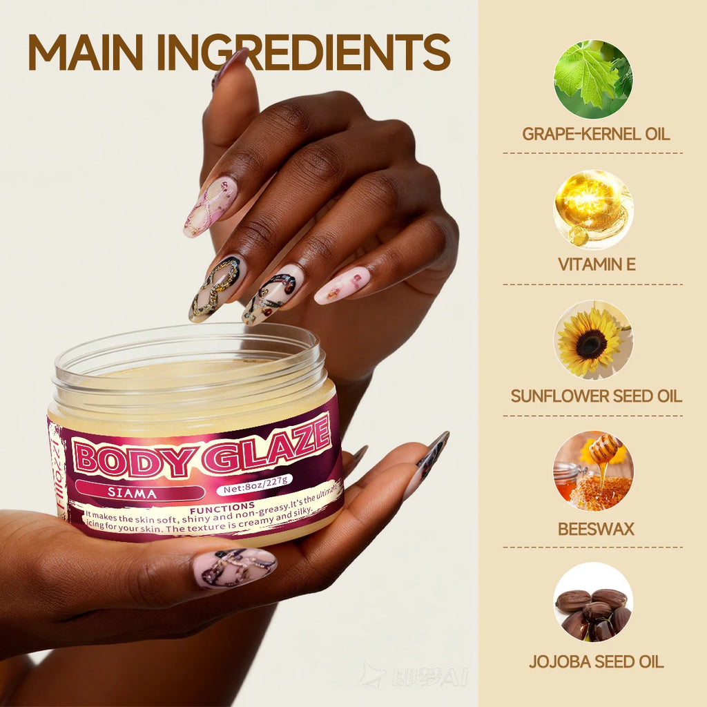 8oz 2oz Body Glaze Siamese Moisturizes, Protects, and Repairs Skin make the skin appear lighter, brighter, or more radiant Oasis Select