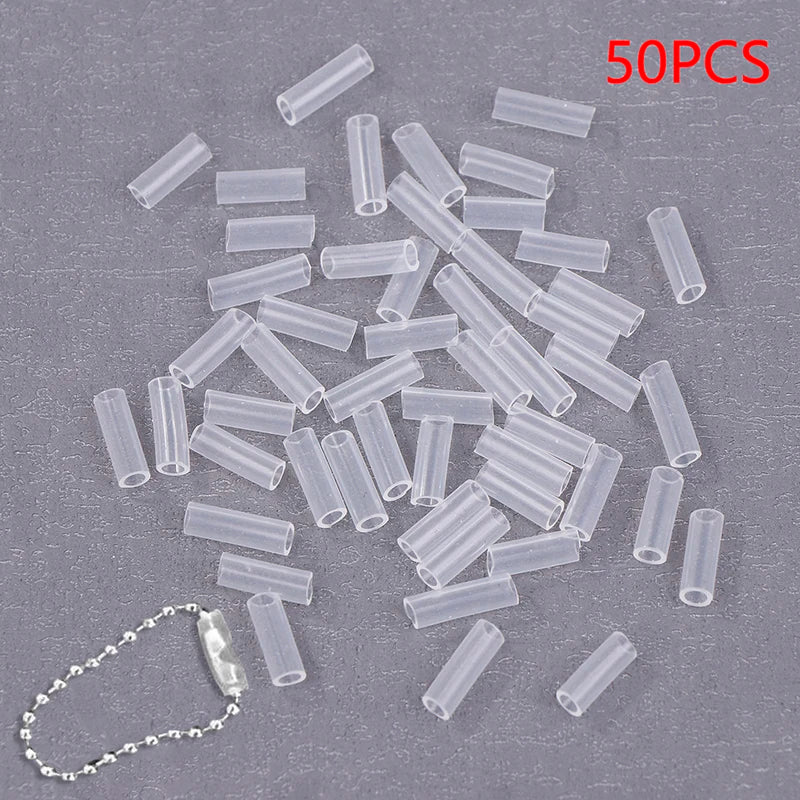 10/20/50Pcs Bead Chain Anti-lost Cover Pendant Chain Protective Cover Prevent Bag Ornament From Falling Off Oasis Select Transparent 50pcs