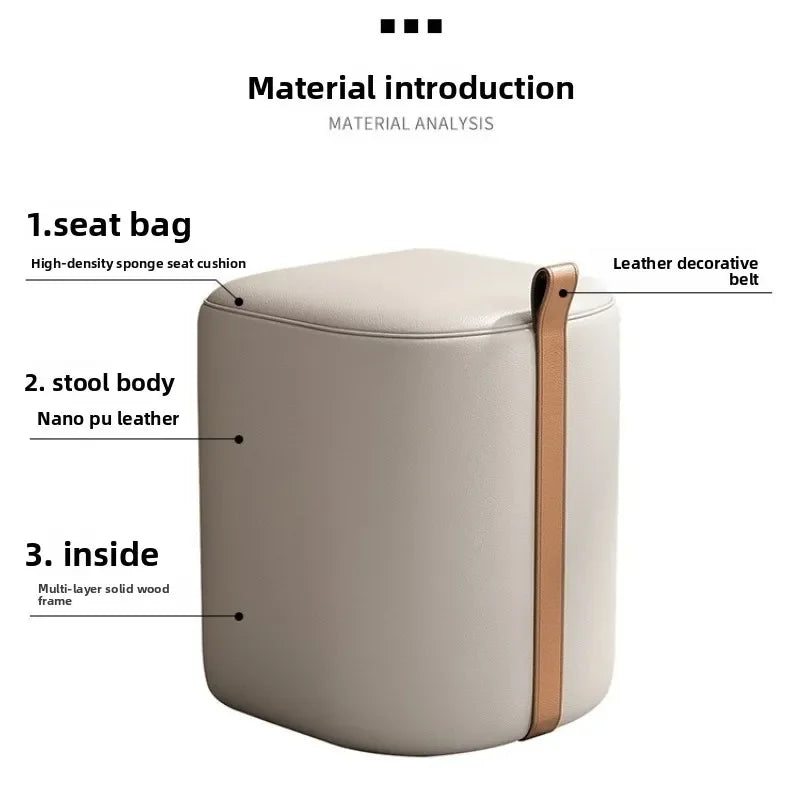 Modern bedroom makeup stool Nordic dresser stool light luxury minimalist dressing stool low stool small apartment seat pier Oasis Select