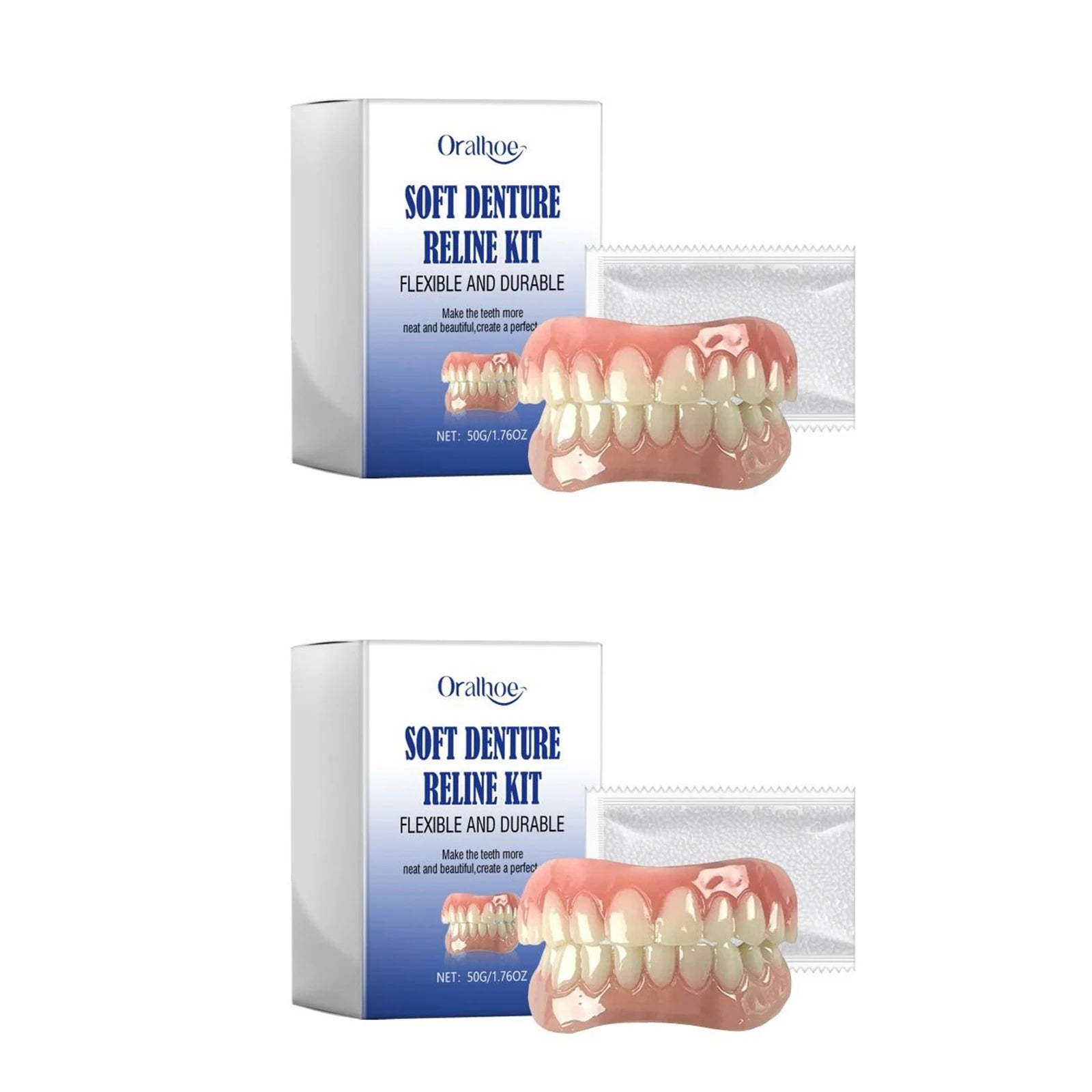 Oralhoe Soft Denture Reline Kit – Temporary Cosmetic Braces Temporary Dental Kit Oasis Select 2sets boxed