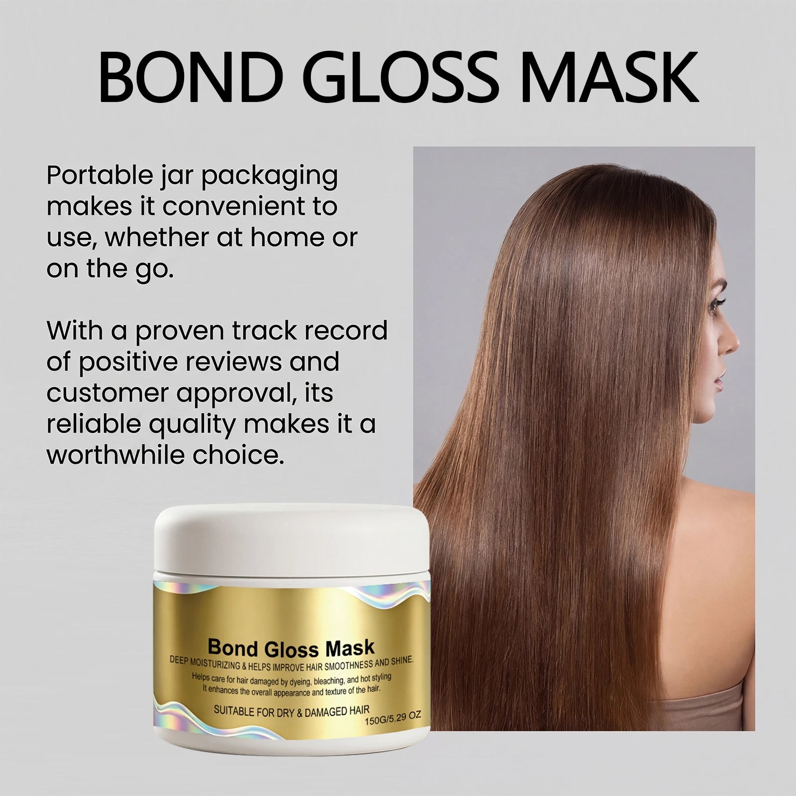 Gloss Mask Deep Moisturizing Hair Mask Dry Damaged Hair Keratin Treatment Smooth Frizz Control Conditioner 150g Oasis Select