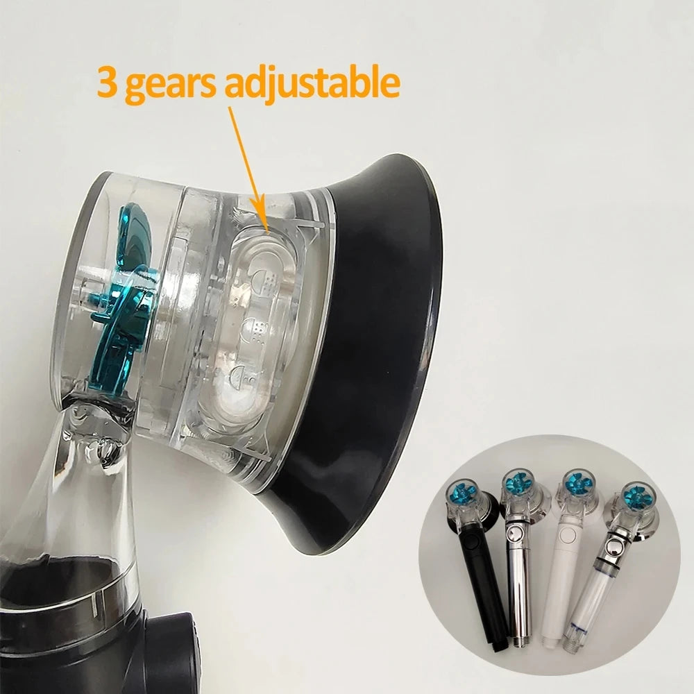 Luxury Design 3 Modes Turbo Fan Shower Head High Pressure Water Saving Spray Adjustable Showerhead Filters Bathroom Accessories Oasis Select