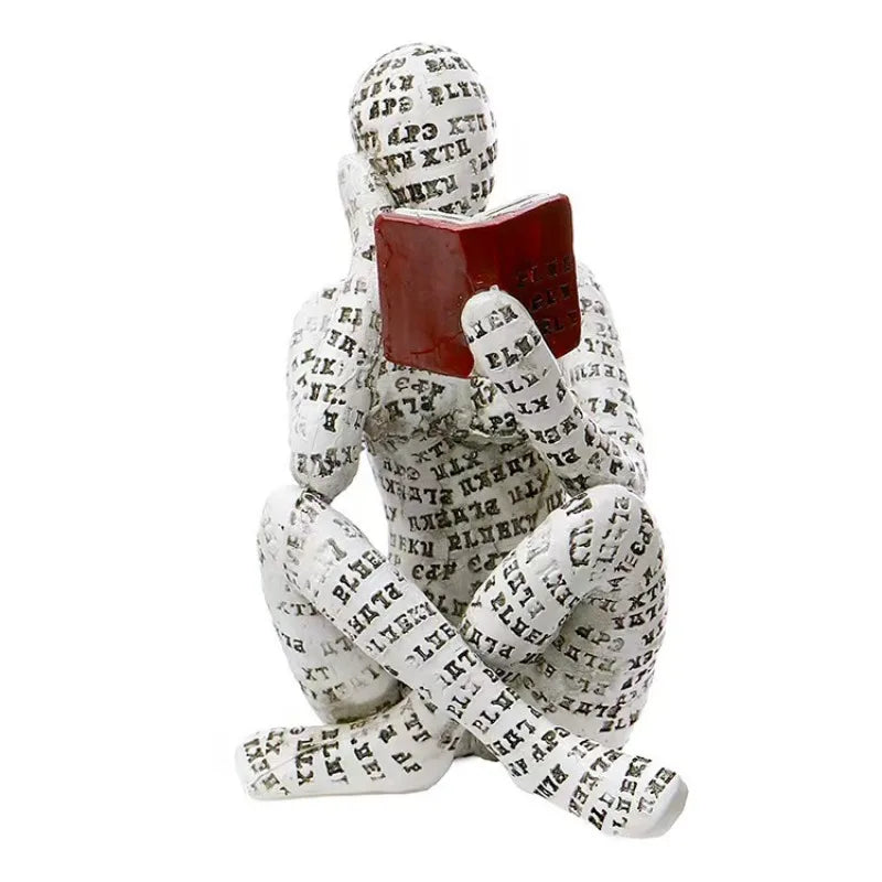 Creative Reading Book Pulp Woman Thinker Statue Decor Art Design Home Decor Accessories Modern Ornament Figurine Collectible Oasis Select