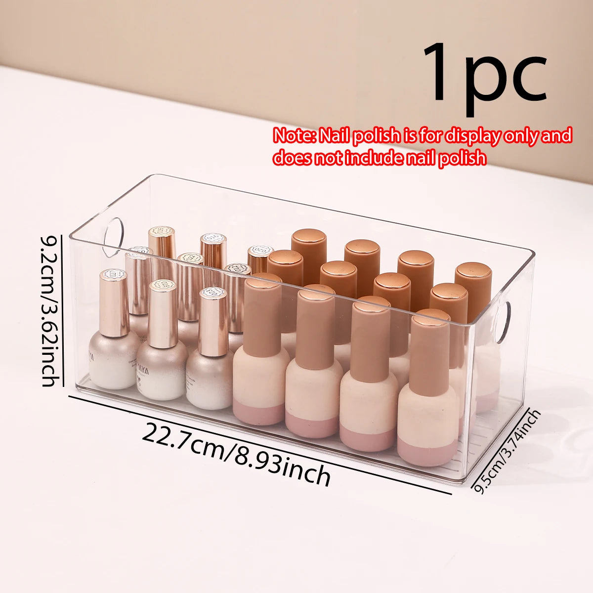 1pc/2pcs/3pcs acrylic stackable nail polish storage box round-hole drawer type for cosmetics nail art decorations storage Oasis Select 1pc-transparent