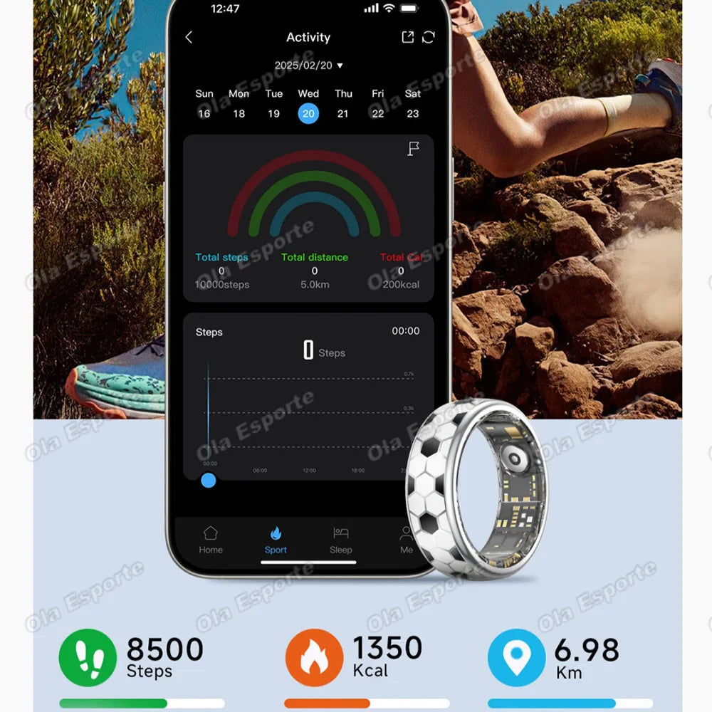 Ola Esporte Smart Ring – Heart Rate, Sleep & SpO2 Tracker