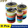 8-Piece Car Buffing Polishing Pad Kit 3/5/7 Inch + Drill Adapter Car Polishing Pad Kit Oasis Select 7 inches