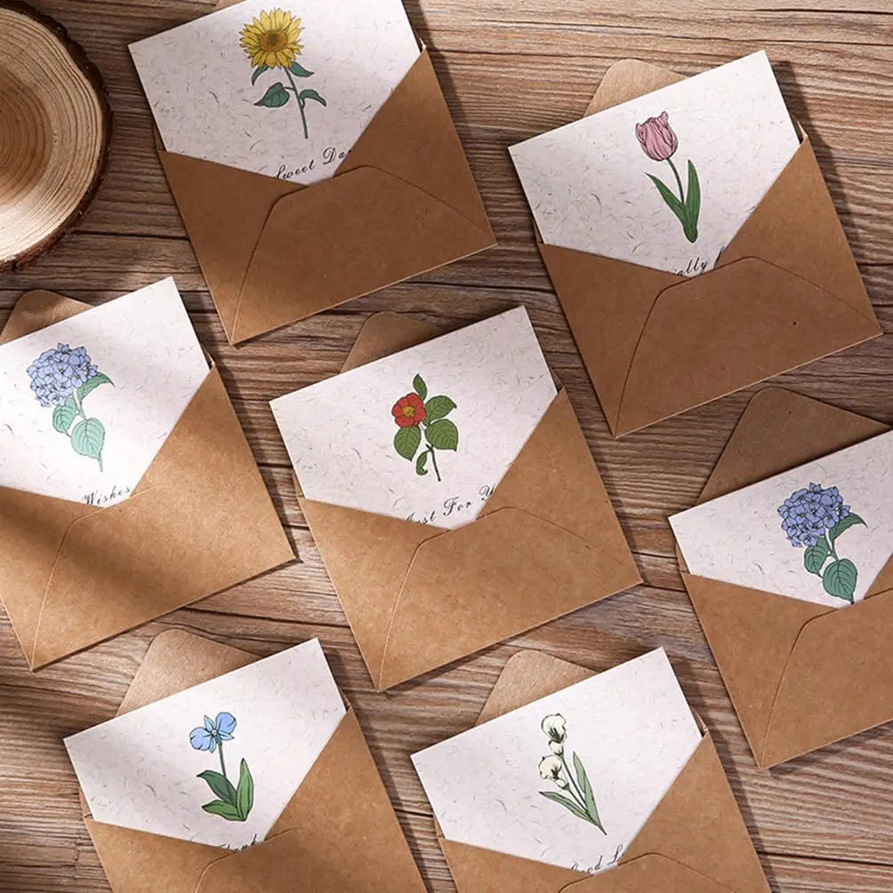 Tulip Thank You Cards Cardstock Flower Card Greeting Cards Assortment with Envelopes Sealing Stickers Birthday Party Wedding Oasis Select
