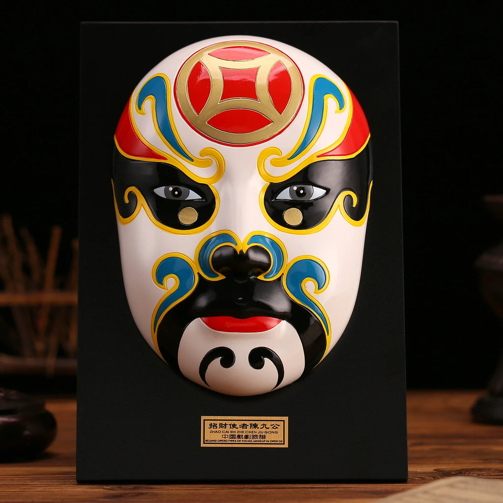 Large Peking Opera facial mask five road God of wealth hanging wall decoration Oasis Select 5
