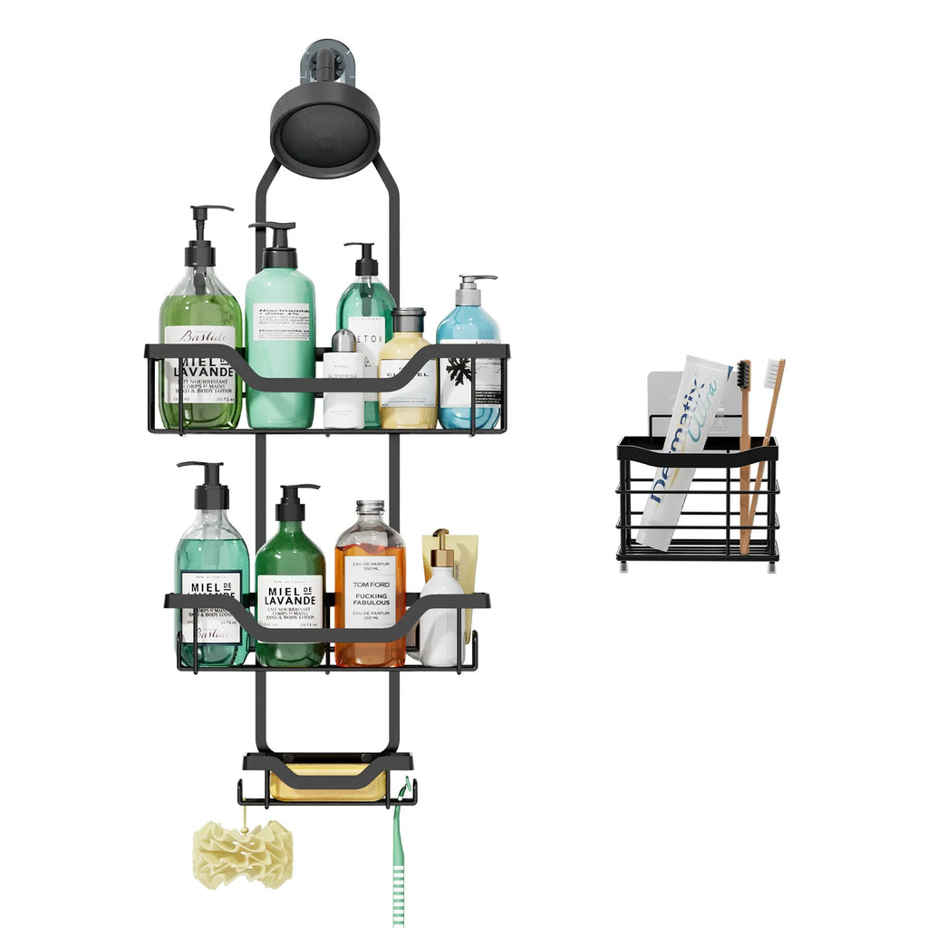 Wrought iron bathroom rack, rain head hanger, shampoo, shower gel rack, toilet storage. Oasis Select two-piece set